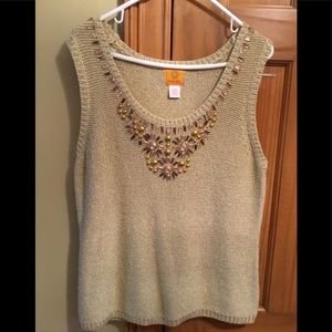 Gold knit top, great for dress up